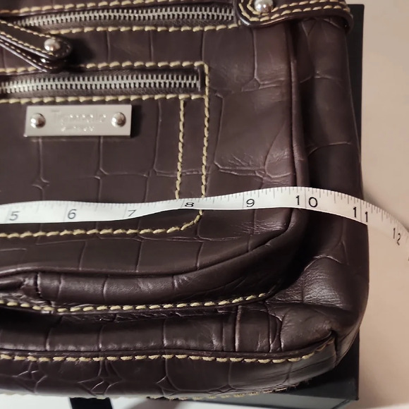 Tignanello Brown Crocodile-Embossed Crossbody Bag - Picture 3 of 6